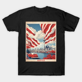 Seattle United States of America Tourism Vintage Poster T-Shirt